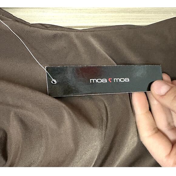 Moa Moa Brown Women's Rushed Bodysuit Size L - Picture 4 of 4